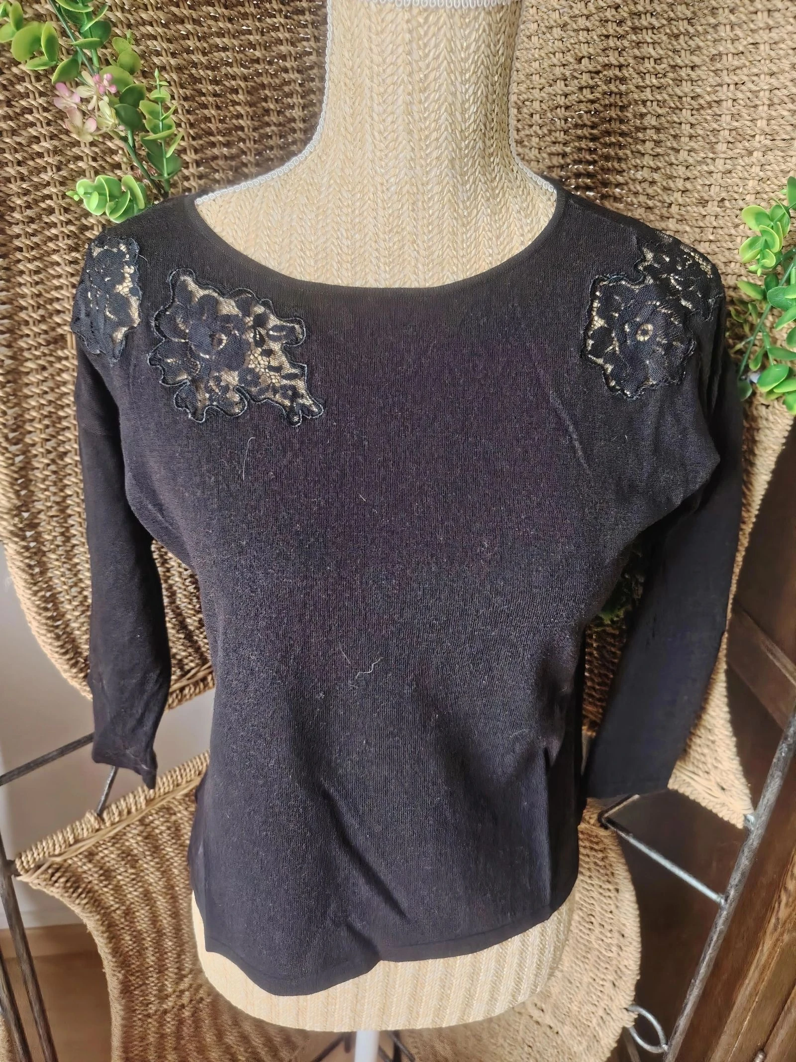 Suéter de encaje negro para mujer talla 34 Kookai – photo 2